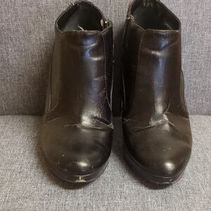 Style & Co. Black Leather Ankle Booties